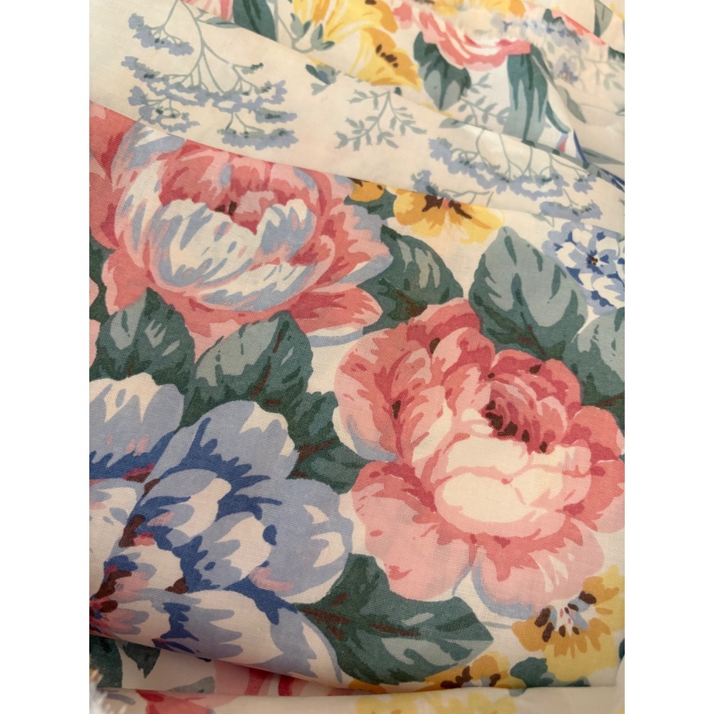 Waverly Florabunda Roses Collection Fabric F Schumacher & Co Floral Cotton Pink